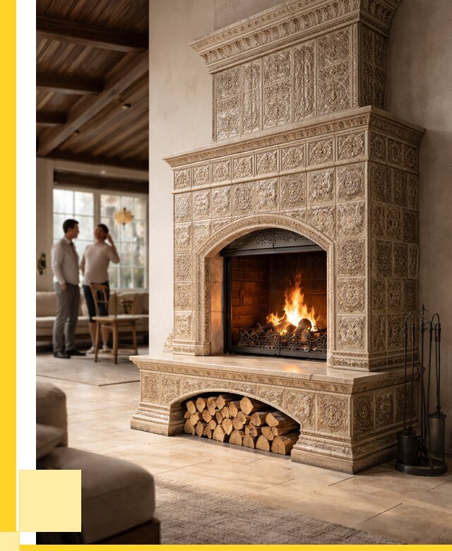 Купить изразцовый камин в Лобне от 258150 р. | ЭриданЛбн