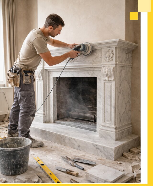 Изготовление и установка мраморных каминов в Лобне под ключ