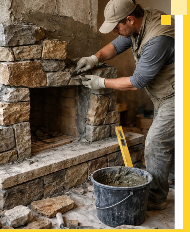 Изготовление и установка каменных каминов под ключ в Лобне