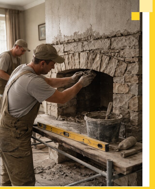 Изготовление каминов под ключ в Лобне, монтаж и отделка