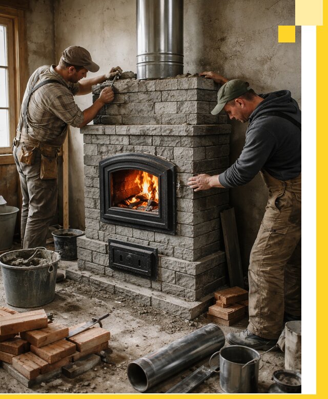 Производство, поставка и монтаж дровяных печей в Лобне