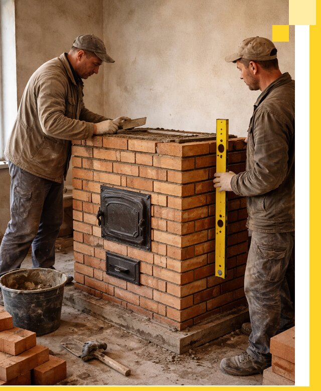 Отопительные печи под ключ в Лобне, установка и сборка