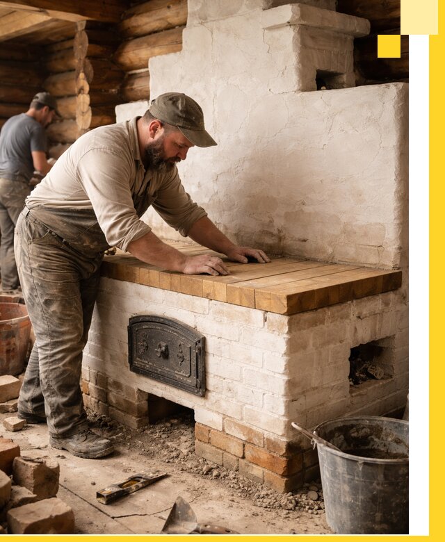 Проектирование и установка русской печи с лежанкой в Лобне