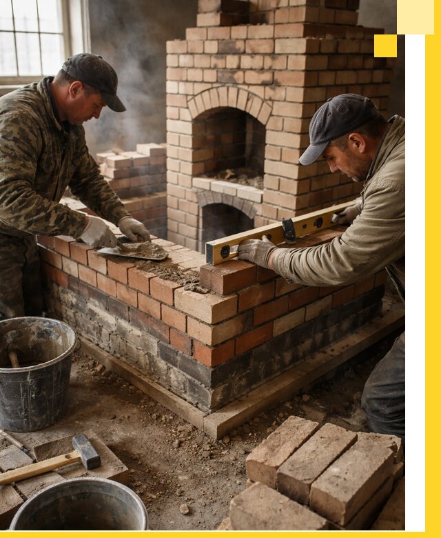 Изготовление и монтаж печей и каминов из кирпича в Лобне