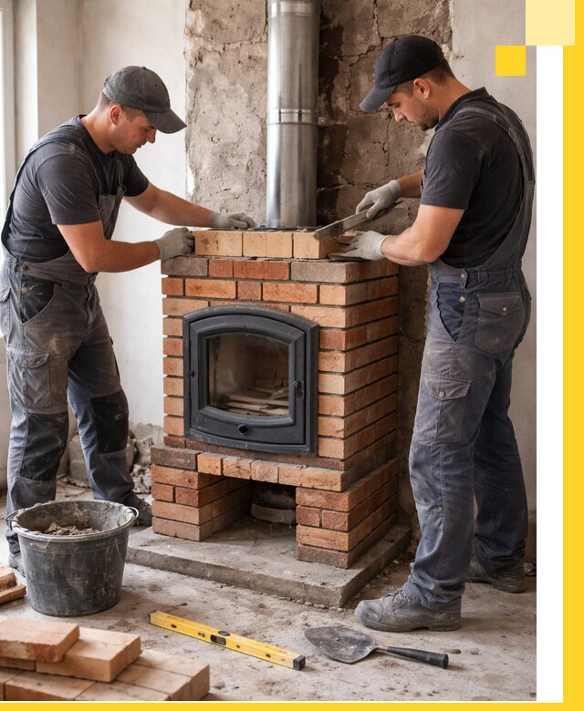 Монтаж печи камина под ключ в Лобне с гарантией и пусконаладкой