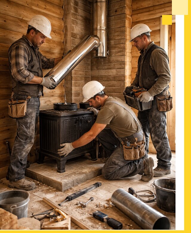 Профессиональный монтаж банных печей и дымоходов в Лобне