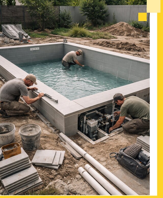 Строительство и монтаж бассейнов для дачи под ключ в Лобне