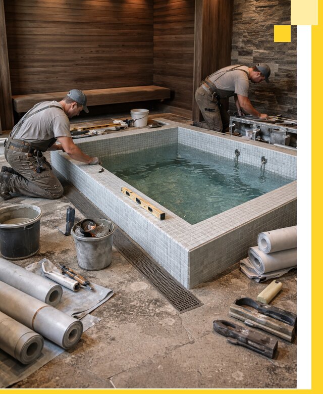 Установка и строительство бассейнов для сауны в Лобне