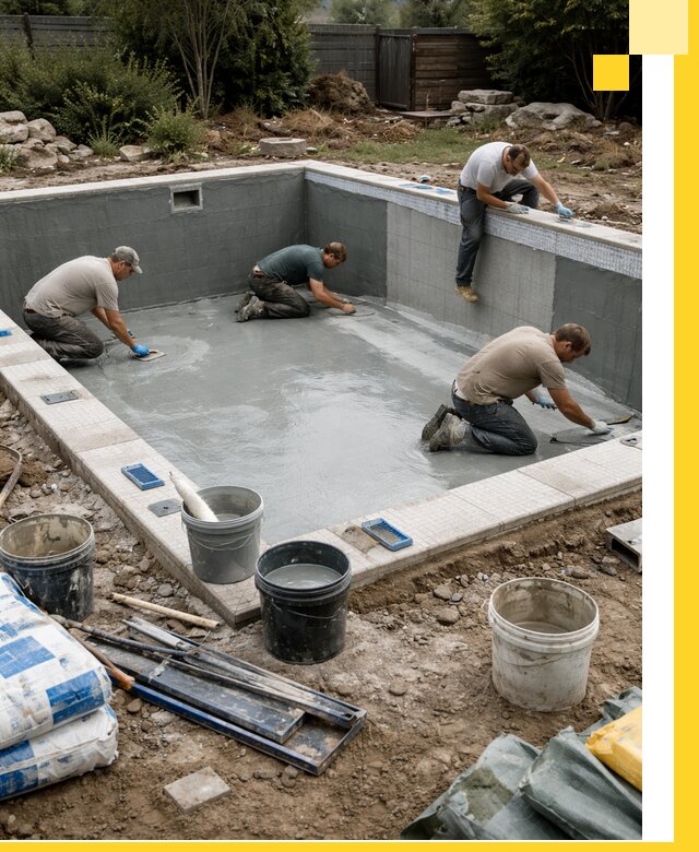 Изготовление и монтаж чаши бассейна под ключ в Лобне