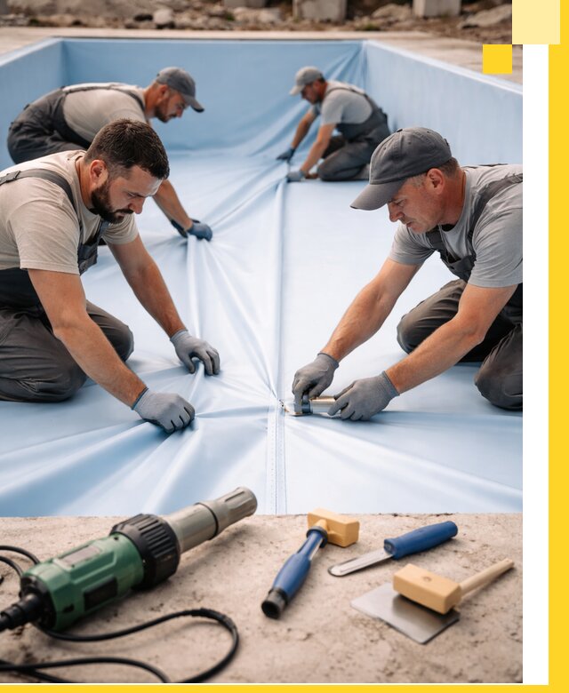 ПВХ пленка для бассейнов с монтажом и гарантией в Лобне