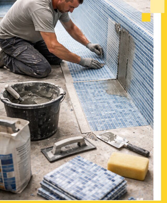 Укладка и ремонт мозаики для бассейнов под ключ в Лобне