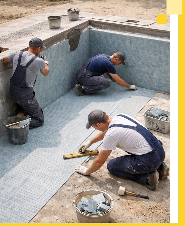 Укладка и установка плитки для бассейнов под ключ в Лобне