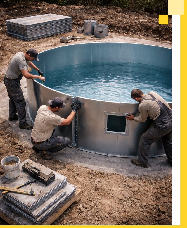 Круглые бассейны под ключ в Лобне проектирование и монтаж