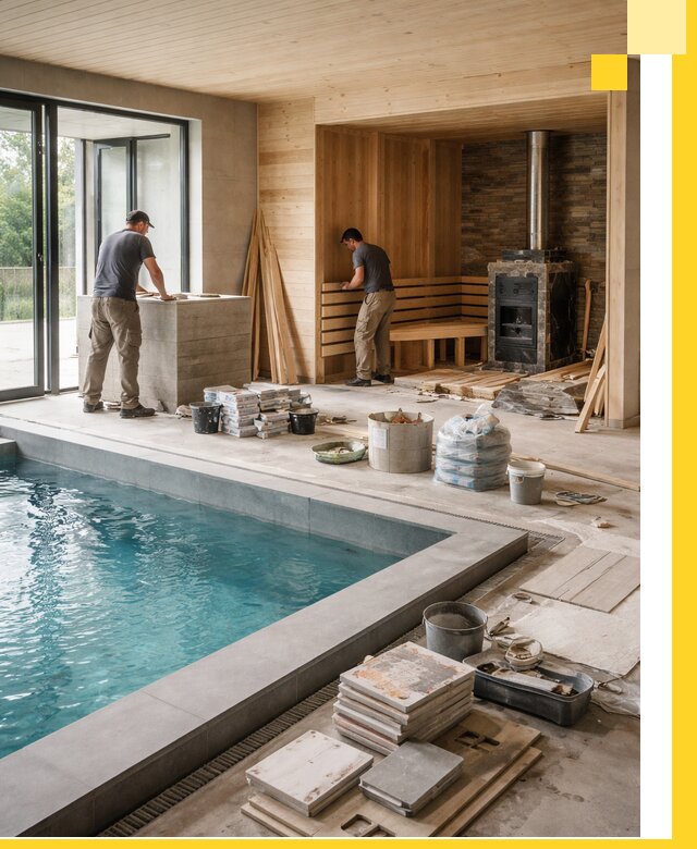 Проектирование и строительство бань с бассейном в Лобне