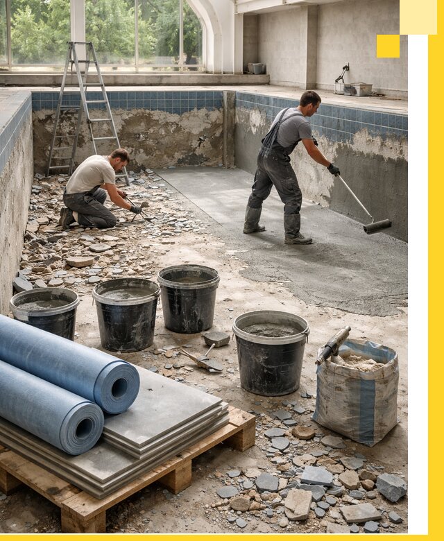 Реконструкция бассейнов в Лобне: ремонт, гидроизоляция