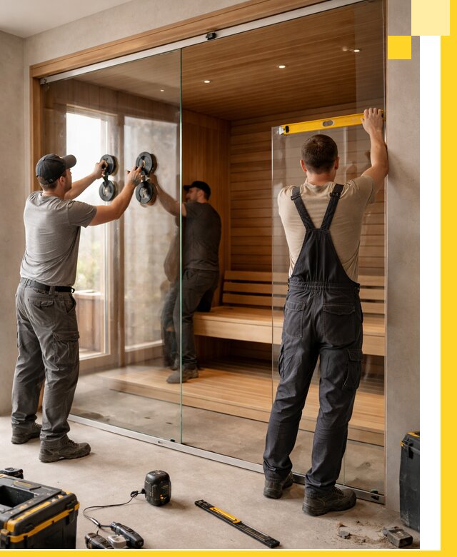 Производство и монтаж стеклянных саун под ключ в Лобне