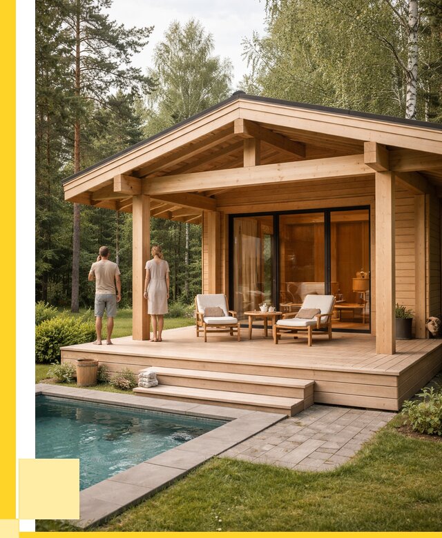 Бани с террасой под ключ в Лобне от 619560 р. | ЭриданЛбн