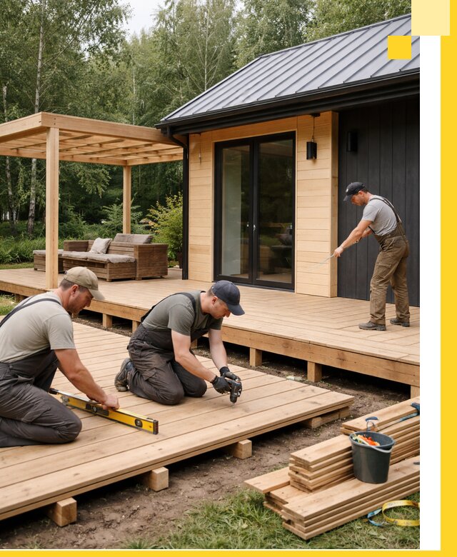 Строительство бань с террасой и бассейном под ключ в Лобне