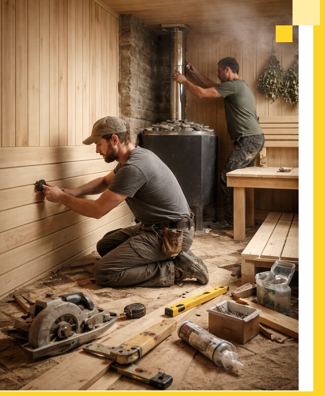 Полное строительство и оснащение парных под ключ в Лобне