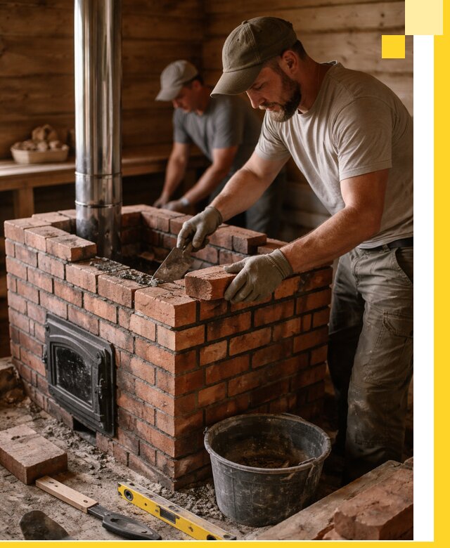 Кирпичные печи для бани под ключ в Лобне, проект и монтаж