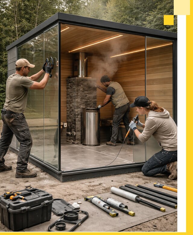 Проектирование и строительство стеклянных бань в Лобне