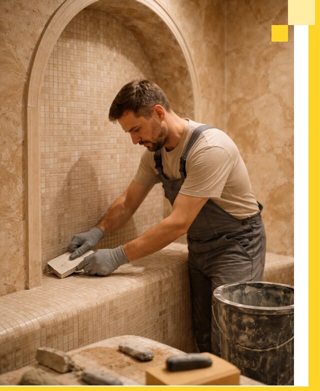 Профессиональная отделка хамамов с мозаикой под ключ в Лобне