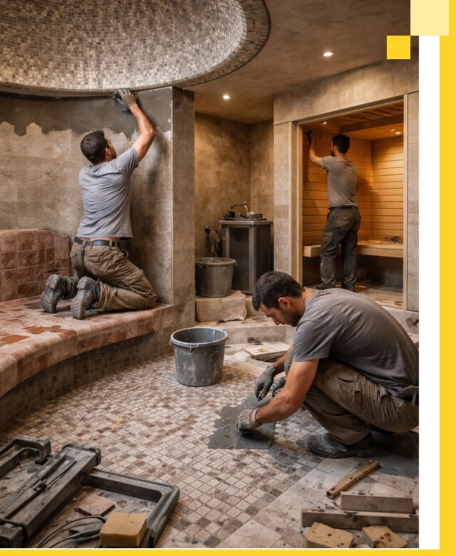 Проект и строительство хамама бани и сауны под ключ в Лобне